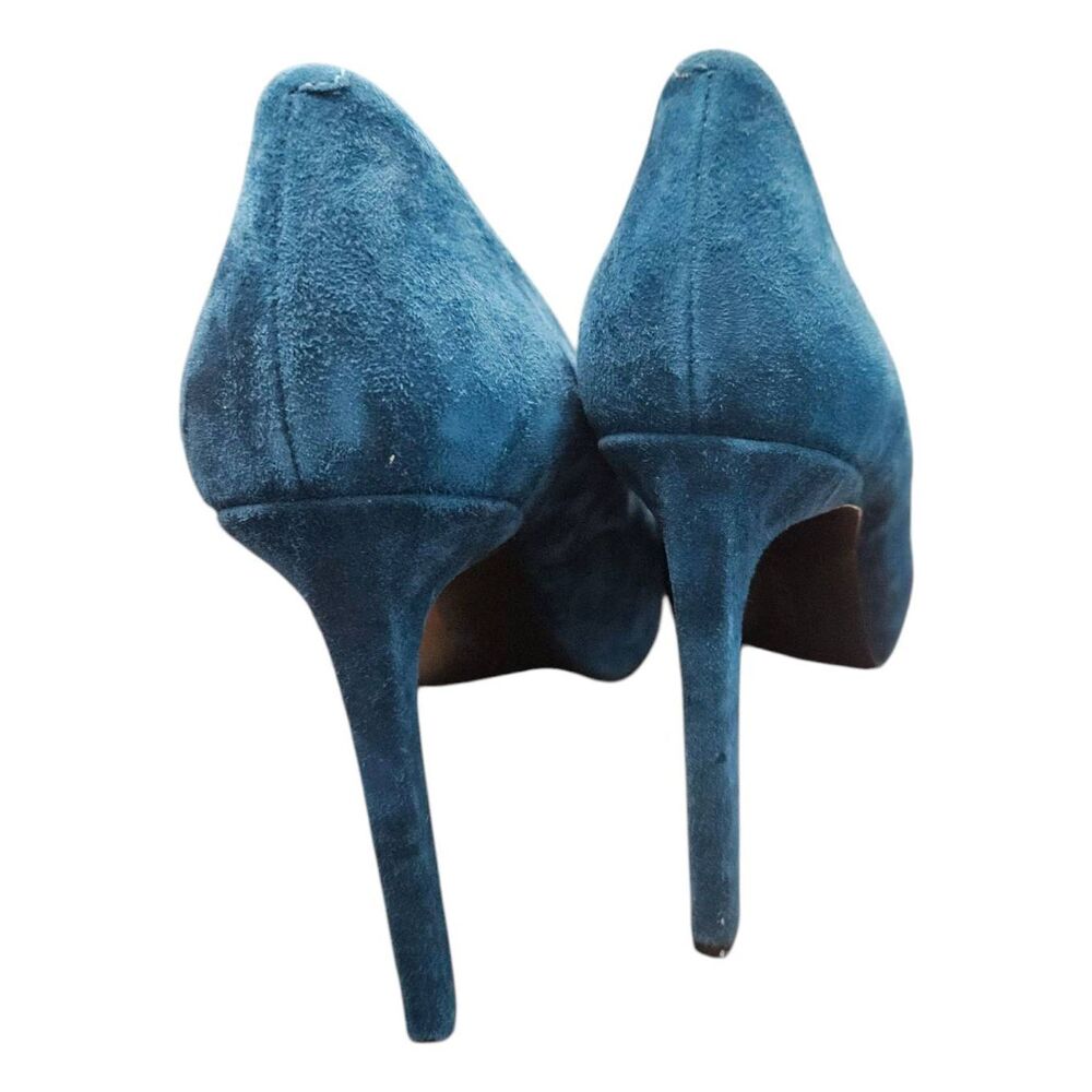 Nine West Teal Blue Suede Leather Heels Womens size 10.5 - Picture 7 of 9